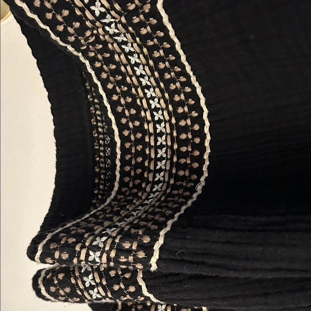 J. Jill Black Wide Leg Pants with White Pattern - Picture 2 of 5